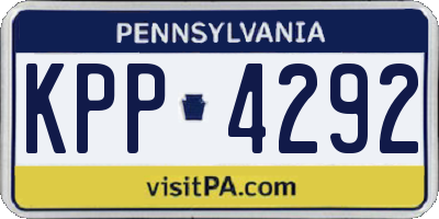 PA license plate KPP4292