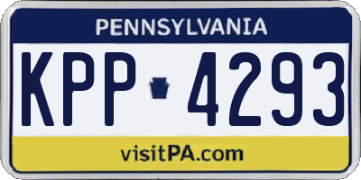 PA license plate KPP4293