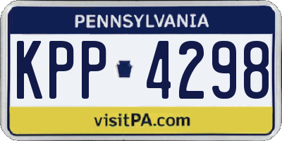 PA license plate KPP4298