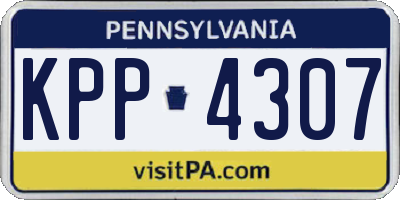PA license plate KPP4307