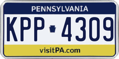 PA license plate KPP4309