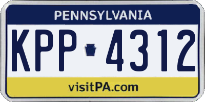 PA license plate KPP4312