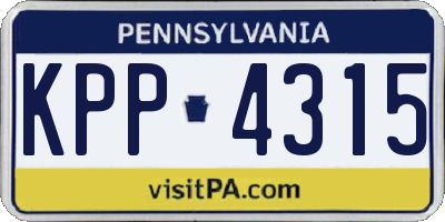 PA license plate KPP4315