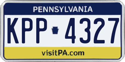 PA license plate KPP4327