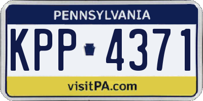 PA license plate KPP4371