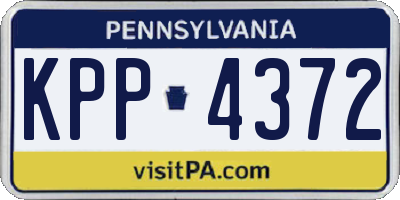 PA license plate KPP4372