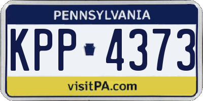 PA license plate KPP4373