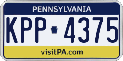 PA license plate KPP4375