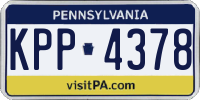 PA license plate KPP4378