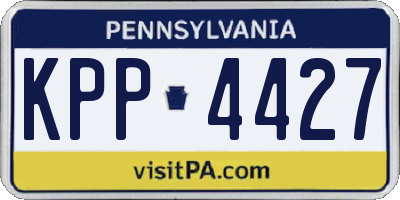 PA license plate KPP4427
