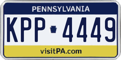 PA license plate KPP4449