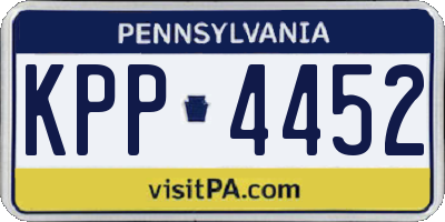 PA license plate KPP4452
