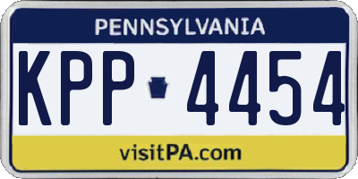PA license plate KPP4454