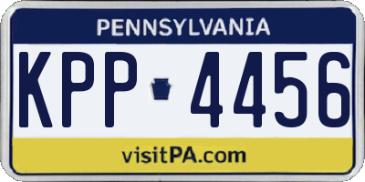 PA license plate KPP4456