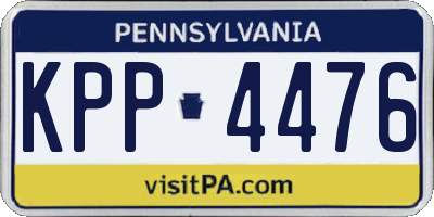 PA license plate KPP4476