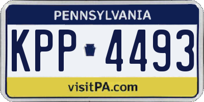 PA license plate KPP4493