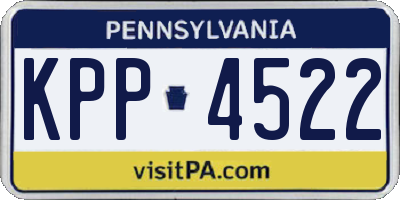 PA license plate KPP4522