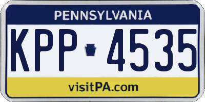 PA license plate KPP4535