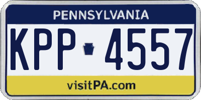 PA license plate KPP4557