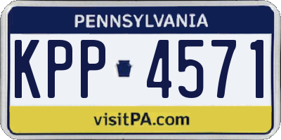 PA license plate KPP4571