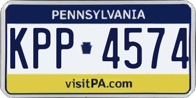 PA license plate KPP4574