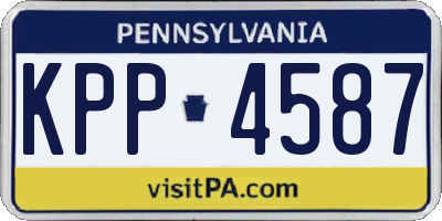 PA license plate KPP4587