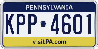 PA license plate KPP4601
