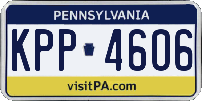 PA license plate KPP4606