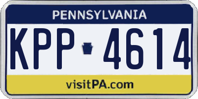 PA license plate KPP4614