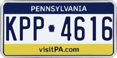 PA license plate KPP4616
