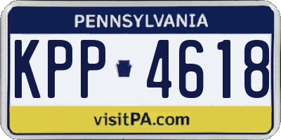 PA license plate KPP4618