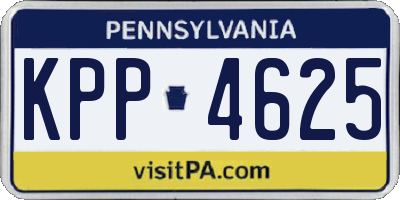 PA license plate KPP4625