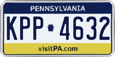 PA license plate KPP4632