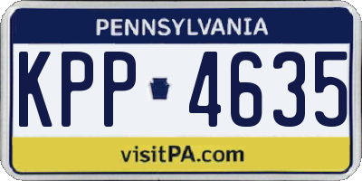 PA license plate KPP4635