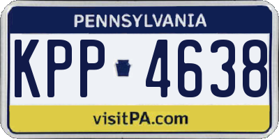 PA license plate KPP4638