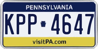 PA license plate KPP4647