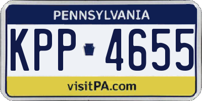 PA license plate KPP4655