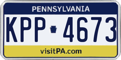 PA license plate KPP4673