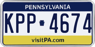 PA license plate KPP4674