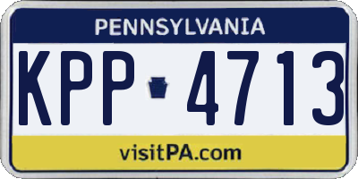 PA license plate KPP4713