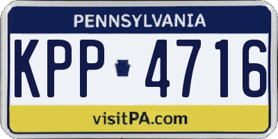 PA license plate KPP4716