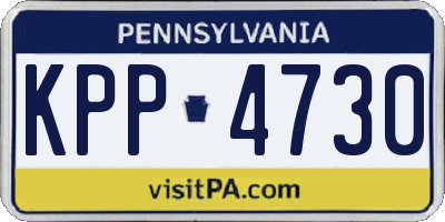 PA license plate KPP4730