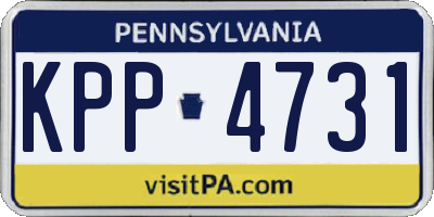 PA license plate KPP4731