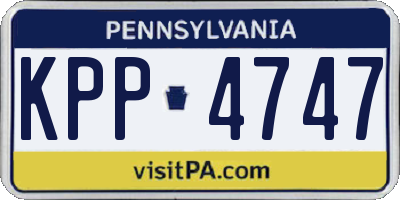 PA license plate KPP4747