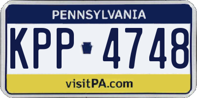 PA license plate KPP4748