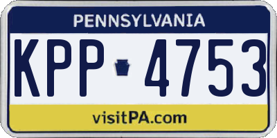 PA license plate KPP4753
