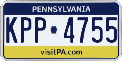 PA license plate KPP4755