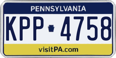 PA license plate KPP4758