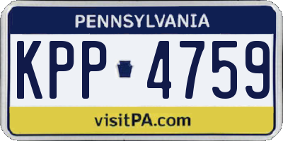 PA license plate KPP4759