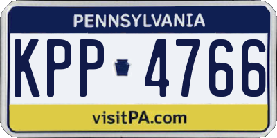 PA license plate KPP4766